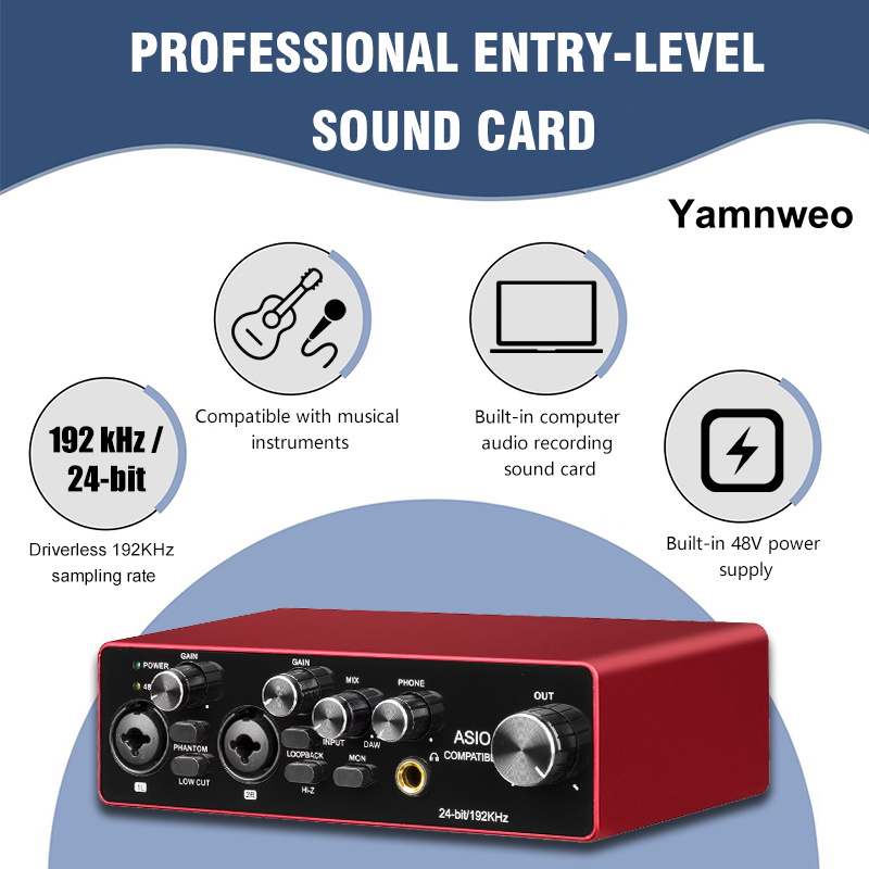 Audio Music Cut - Interface de Áudio USB Portátil YAMNWEO