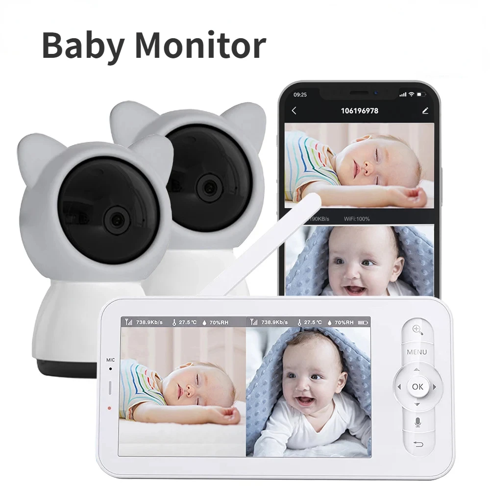 Audio Music Apps - Monitor do bebê hd 5 Polegada