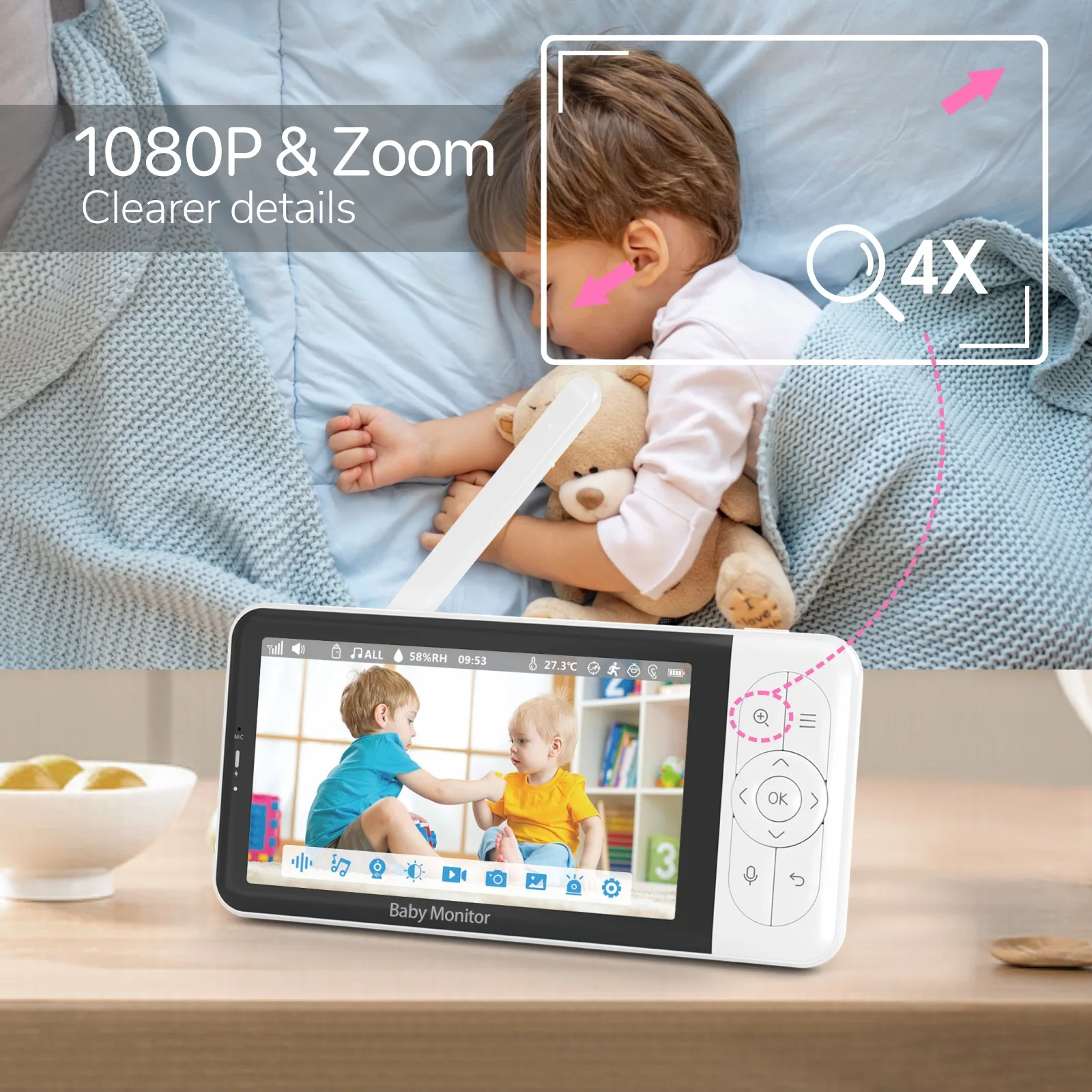 Monitor de Bebê de 5 Polegadas - Audio Music Apps avaliação e preço